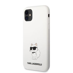 Viedtālruņa aizmugurējais vāciņš Apple iPhone 11 Liquid Silicone Choupette NFT KLHC61SNCHBCH White, With Design