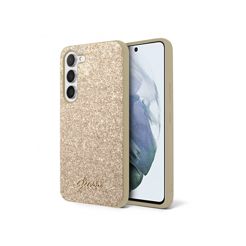 Viedtālruņa aizmugurējais vāciņš Samsung Galaxy S23 Glitter Flakes Zelta, Ar Dizainu