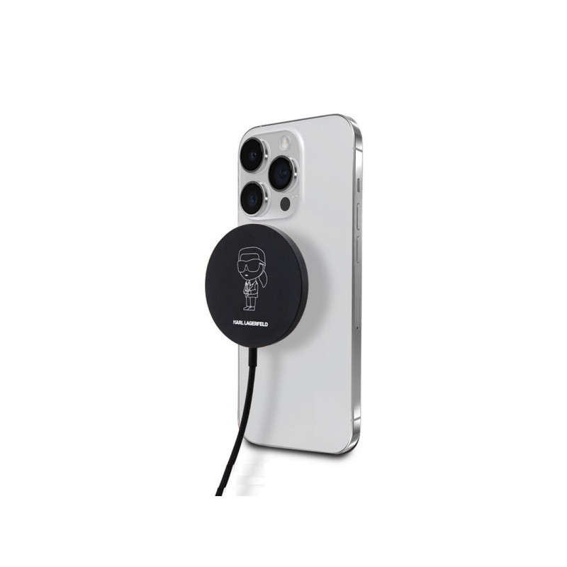 Kabelis KL Wireless Magsafe 15W Melna, Ar Dizainu