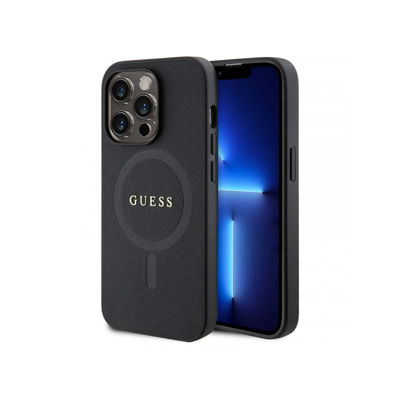 Viedtālruņa aizmugurējais vāciņš Apple iPhone 15 Pro Max Saffiano MagSafe Black