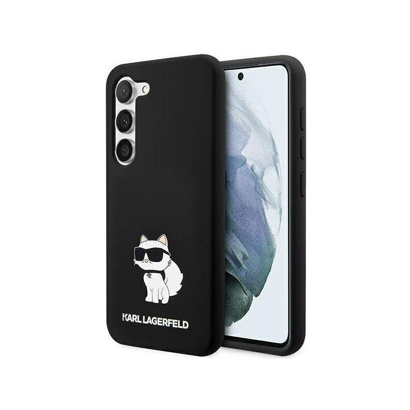 Viedtālruņa aizmugurējais vāciņš Samsung Galaxy S24 Silicone Choupette Melna