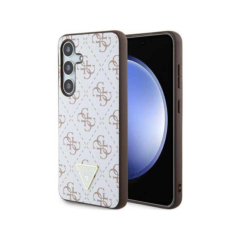 Viedtālruņa aizmugurējais vāciņš Samsung Galaxy S24 Triangle Collection Balta