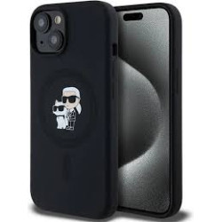 Viedtālruņa aizmugurējais vāciņš Apple iPhone 15 Pro Max Ikonik Karl and Choupette mag Black