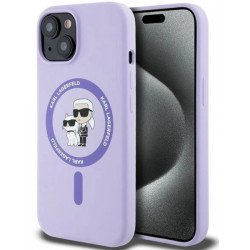 Viedtālruņa aizmugurējais vāciņš Apple iPhone 14 Pro Max Silicone Karl&Choupette MagSafe Violet
