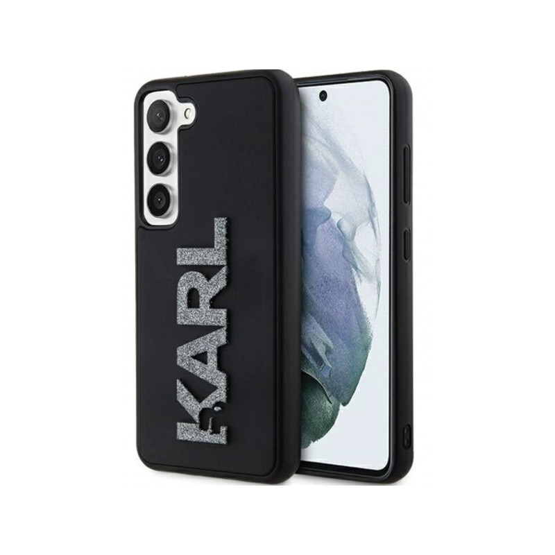 Viedtālruņa aizmugurējais vāciņš Samsung Galaxy S24 Glitter Logo Melna