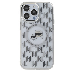 Viedtālruņa aizmugurējais vāciņš Apple iPhone 15 Pro Max Monogram Mag Black, Transparent