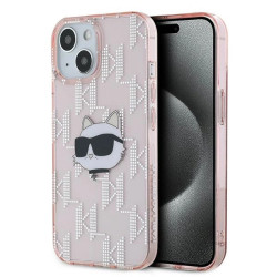 Viedtālruņa aizmugurējais vāciņš Apple Iphone 15 Monogram Choupette Head Pink