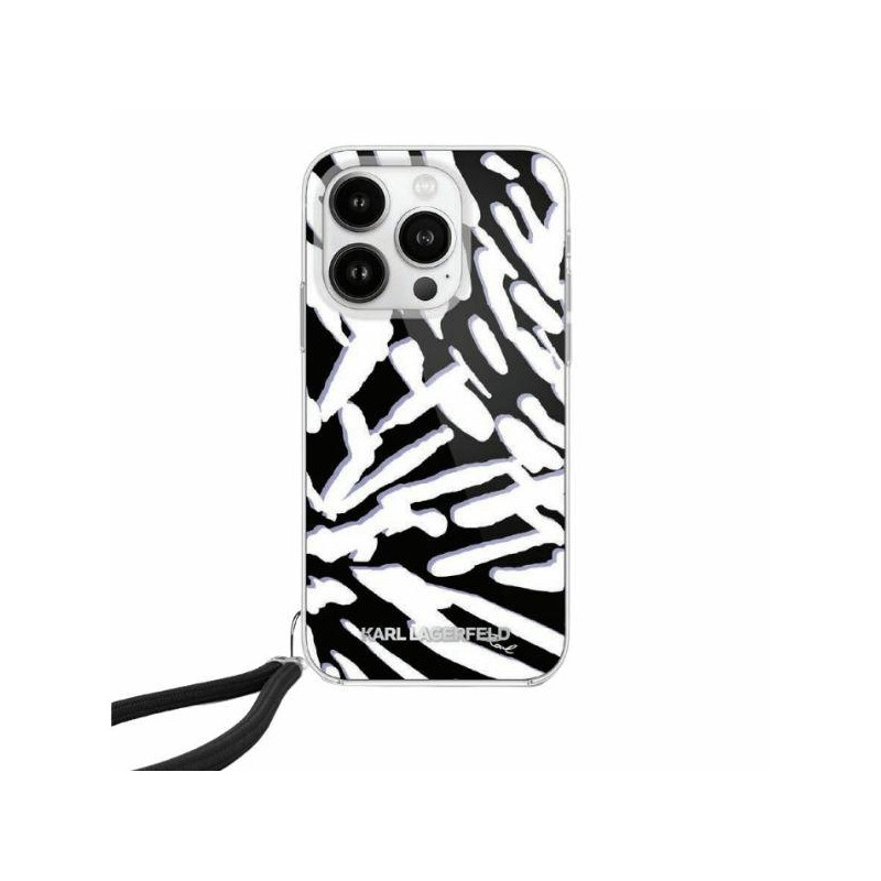 Viedtālruņa aizmugurējais vāciņš Apple iPhone 15 Pro Max Zebra Melna, Balta