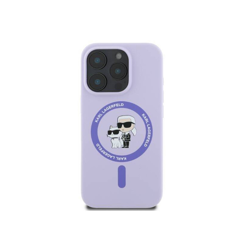 Nutitelefoni tagakaas Õun iPhone 16 Pro Ikonik Karl ja Choupette Violetne
