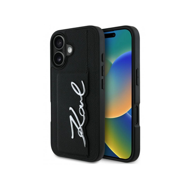 Viedtālruņa aizmugurējais vāciņš Apple Iphone 16 Cardslot Metal Logo Black