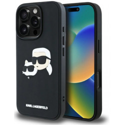 Viedtālruņa aizmugurējais vāciņš Apple iPhone 16 Pro Rubber Double Heads Black