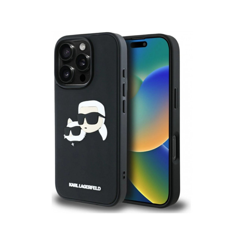 Nutitelefoni tagakaas Õun iPhone 16 Pro Kummist topeltpead Must