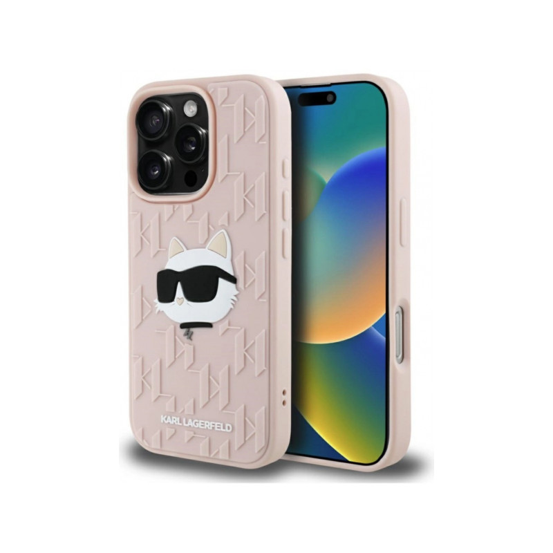 Viedtālruņa aizmugurējais vāciņš Apple iPhone 16 Pro Max Rubber Monogram Rozā