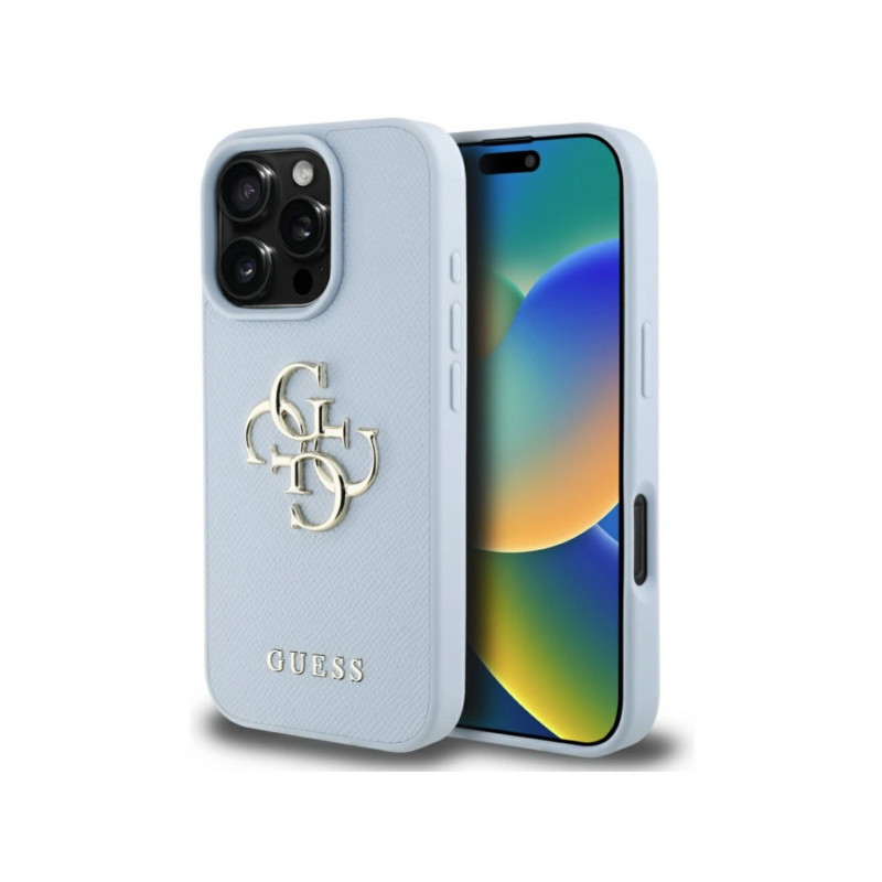 Viedtālruņa aizmugurējais vāciņš Apple iPhone 16 Pro Big Metal Logo Zila