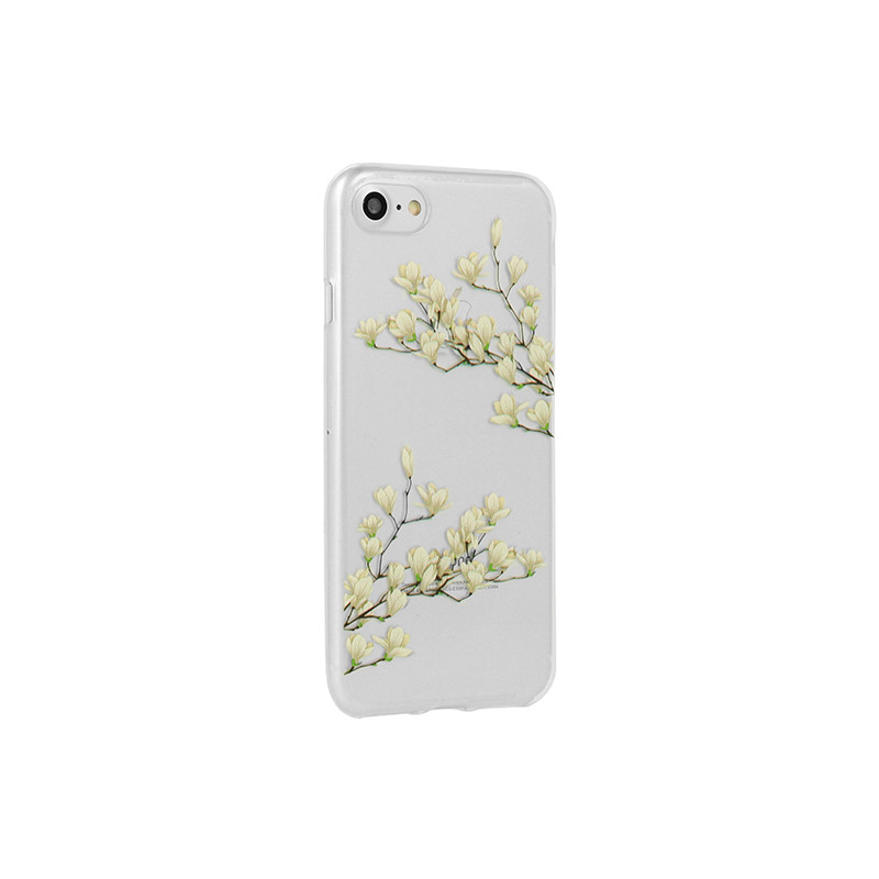 Viedtālruņa aizmugurējais vāciņš Apple iPhone 6/6S Floral Magnolia Caurspīdīga, Ar Dizainu
