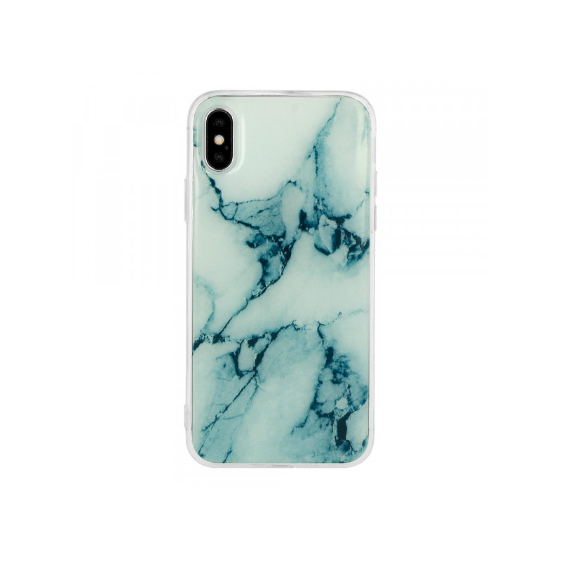 Viedtālruņa aizmugurējais vāciņš Apple iPhone X/XS Marble Green, White, With Design