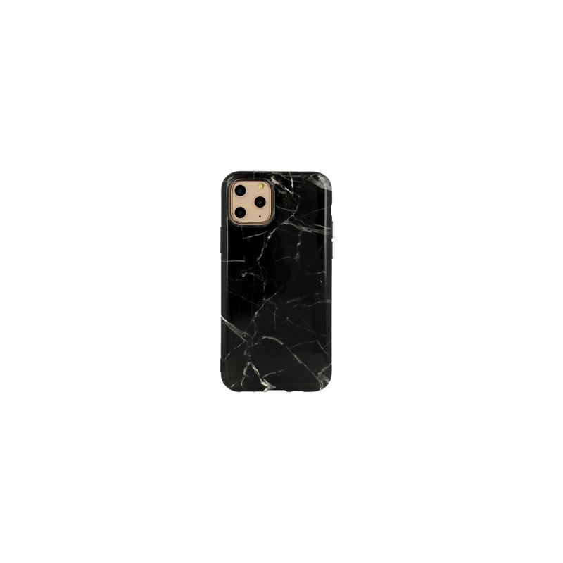 Viedtālruņa aizmugurējais vāciņš Huawei P40 Lite Marble Silicone Design 6 Melna, Ar Dizainu