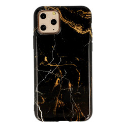 Viedtālruņa aizmugurējais vāciņš Samsung Galaxy A10 Marble Silicone Design 4 Black, With Design