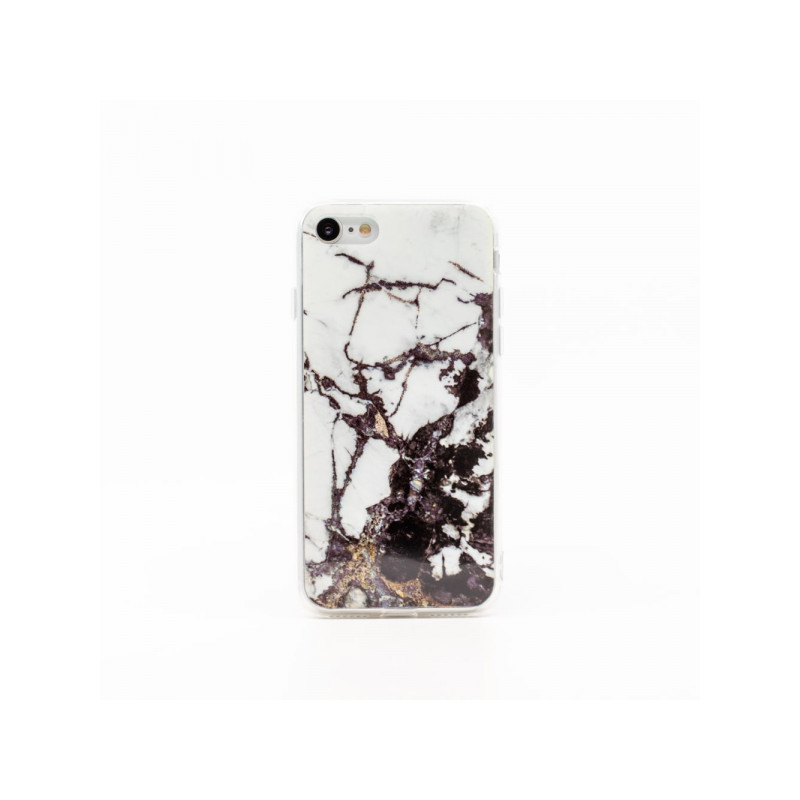 Viedtālruņa aizmugurējais vāciņš Apple iPhone 7 / 8 / SE 20 / SE 22 Marble Glitter Design 2 Balta, Ar Dizainu