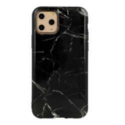 Viedtālruņa aizmugurējais vāciņš Apple iPhone 12 Mini Marble Silicone Design 6 Black, With Design