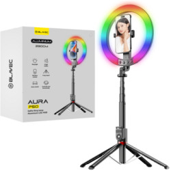 Pašportreta kāts/statīvs Selfie Ring lamp LED RGB Ring P-50 tripod Black