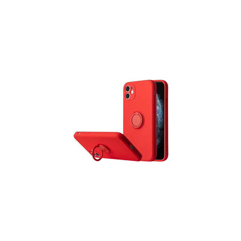 Viedtālruņa aizmugurējais vāciņš Apple iPhone 11 Silicone Ring Sarkana