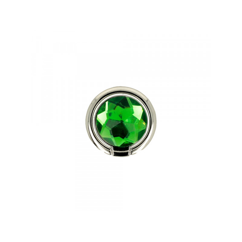 Viedtālruņa pirkstu turētājs Ring Crystal Green, Silver