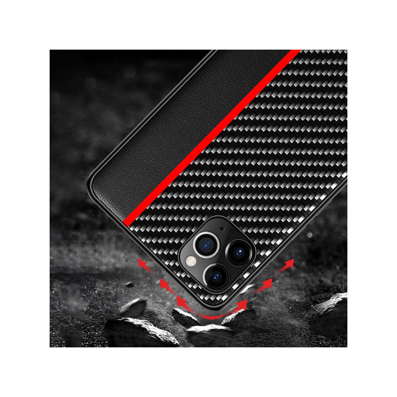 Viedtālruņa aizmugurējais vāciņš Xiaomi Redmi 9C Protect Carbon Melna, Sarkana