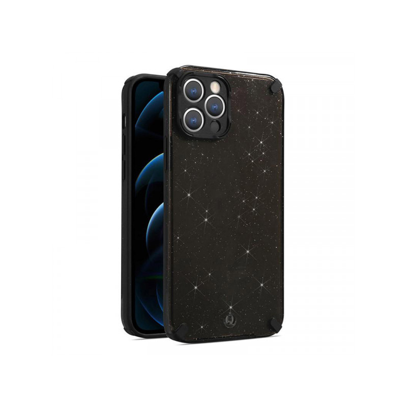 Viedtālruņa aizmugurējais vāciņš Xiaomi Poco X3 Pro Armor Glitter Black, Transparent