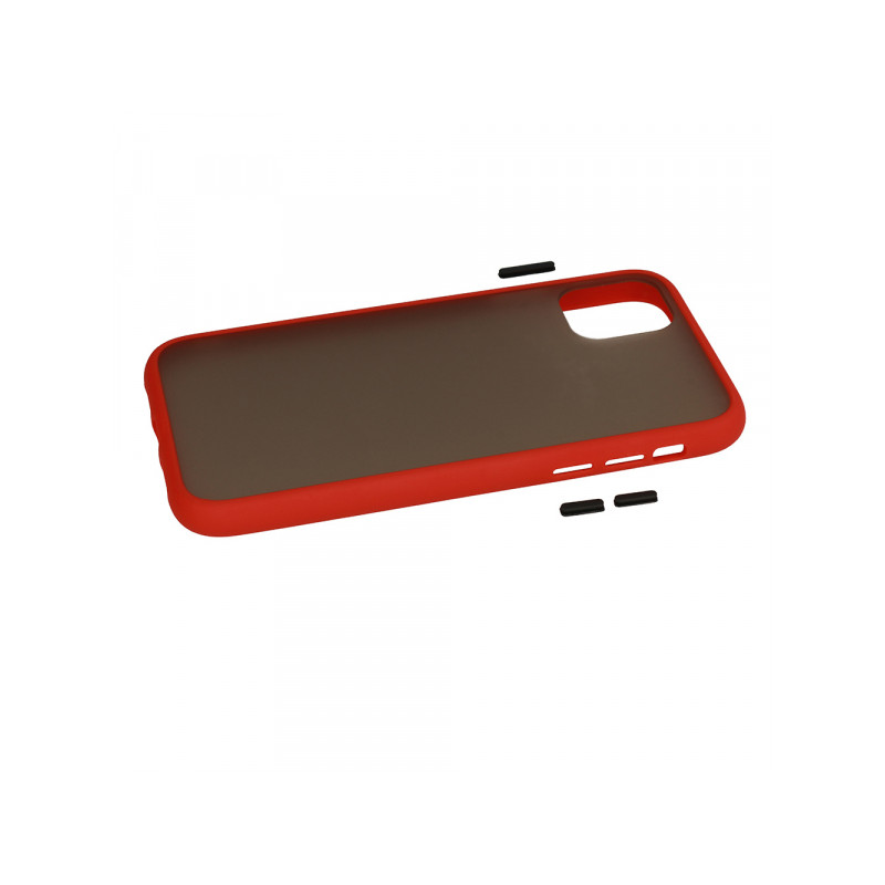 Viedtālruņa aizmugurējais vāciņš Samsung Galaxy A13 Color Button Bumper Red, Transparent