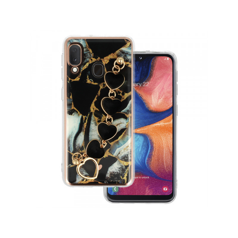 Viedtālruņa aizmugurējais vāciņš Samsung Galaxy A20E Trend Case Design 1 Melna, Ar Dizainu