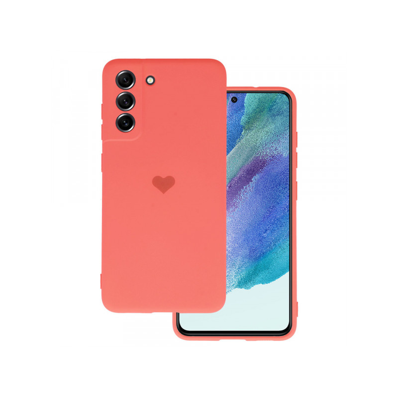 Nutitelefoni tagakaas Samsung Galaxy S21 FE Silikoonist süda Virsik