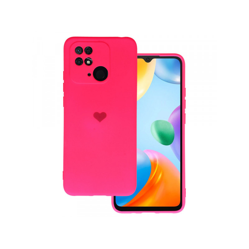 Nutitelefoni tagakaas Xiaomi Redmi 10C Silikoonist süda Roosa