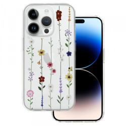 Viedtālruņa aizmugurējais vāciņš Apple Iphone 15 Plus Flower design 4 White