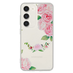 Viedtālruņa aizmugurējais vāciņš Samsung Galaxy S23 FE Flower design 1 Pink, Transparent