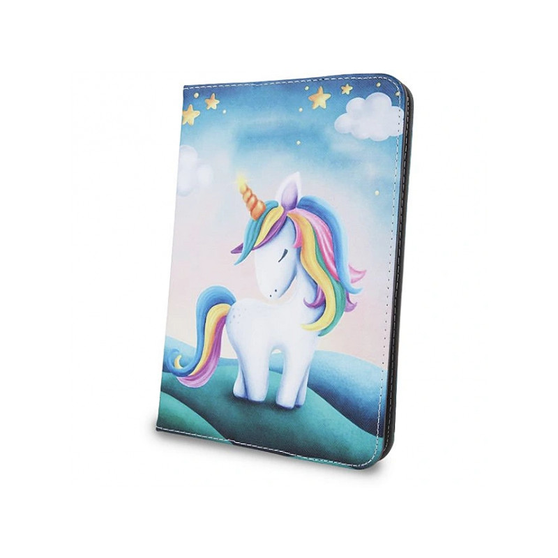 Planšetdatora universālais maciņš Unicorn Light Blue, With Design