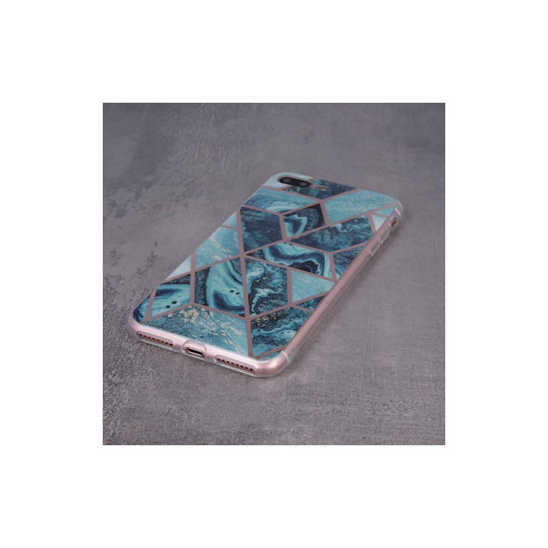 Viedtālruņa aizmugurējais vāciņš Apple iPhone 12 Mini Geometric Marmur Dark Blue, With Design