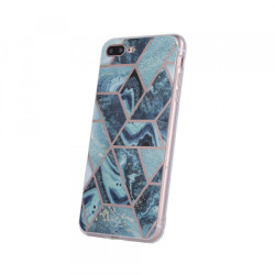 Viedtālruņa aizmugurējais vāciņš Huawei P40 Lite Geometric Marmur Dark Blue, With Design