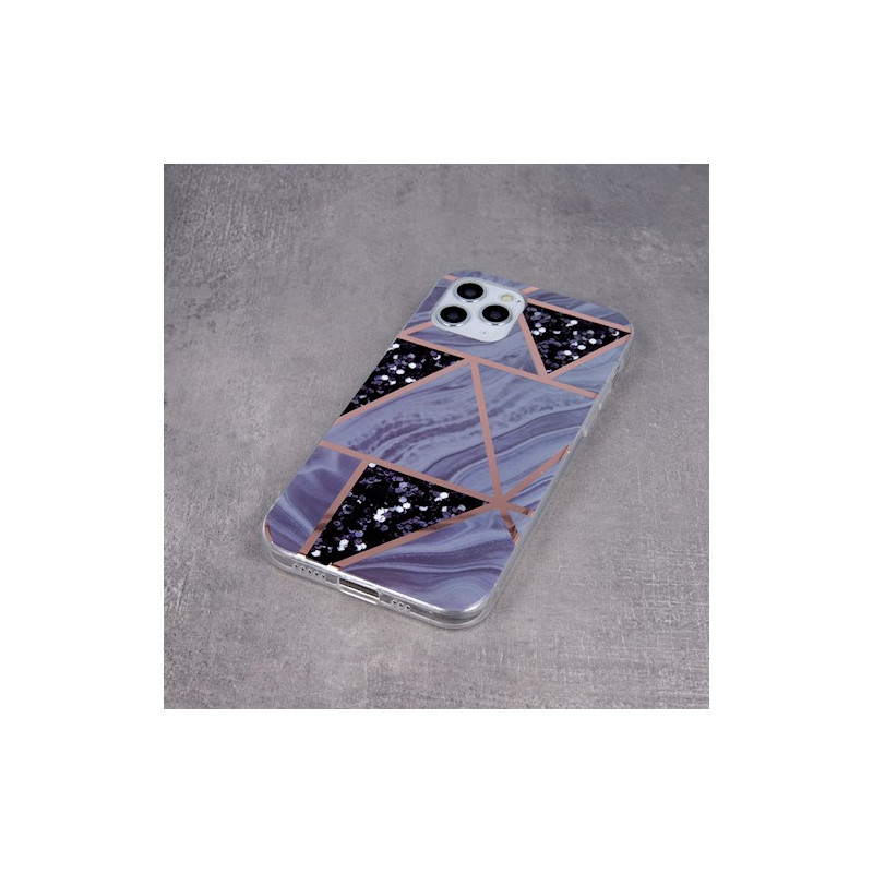 Viedtālruņa aizmugurējais vāciņš Apple iPhone 12 Pro Geometric Marmur Grafīta, Ar Dizainu