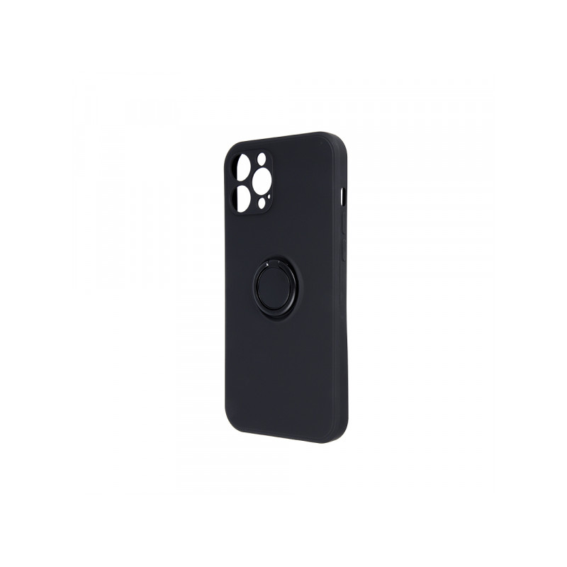 Viedtālruņa aizmugurējais vāciņš Samsung Galaxy A22 5G Finger Grip Melna