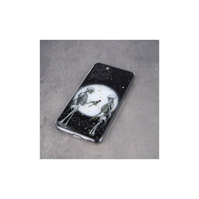 Viedtālruņa aizmugurējais vāciņš Samsung Galaxy S22 Romantic Skeletons 2 Black