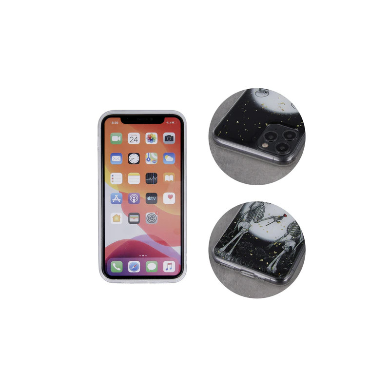 Viedtālruņa aizmugurējais vāciņš Samsung Galaxy S22 Plus Romantic Skeletons 2 Melna