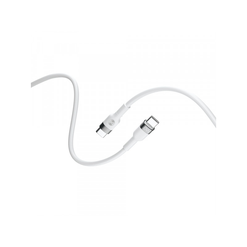 Kabelis Flexible Type-C to Type-C Balta