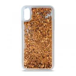 Viedtālruņa aizmugurējais vāciņš Samsung Galaxy S22 Ultra Liquid Sparkle Gold, Transparent