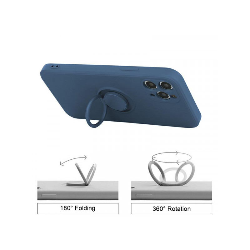 Viedtālruņa aizmugurējais vāciņš Apple iPhone 13 Pro Pastel Ring Tumši zila