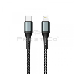 Kabelis T10 Type-C to Lightning Melna