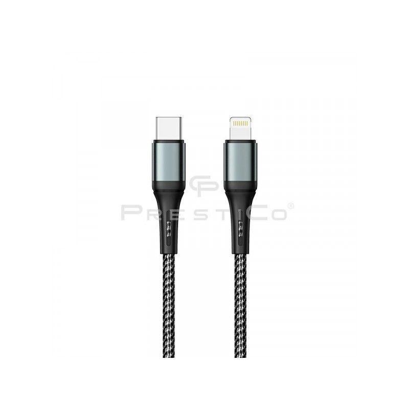 Kabelis T10 Type-C to Lightning Melna
