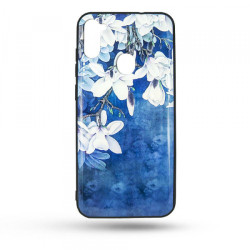 Viedtālruņa aizmugurējais vāciņš Apple iPhone 12 Pro Flowers 3D Blue, With Design
