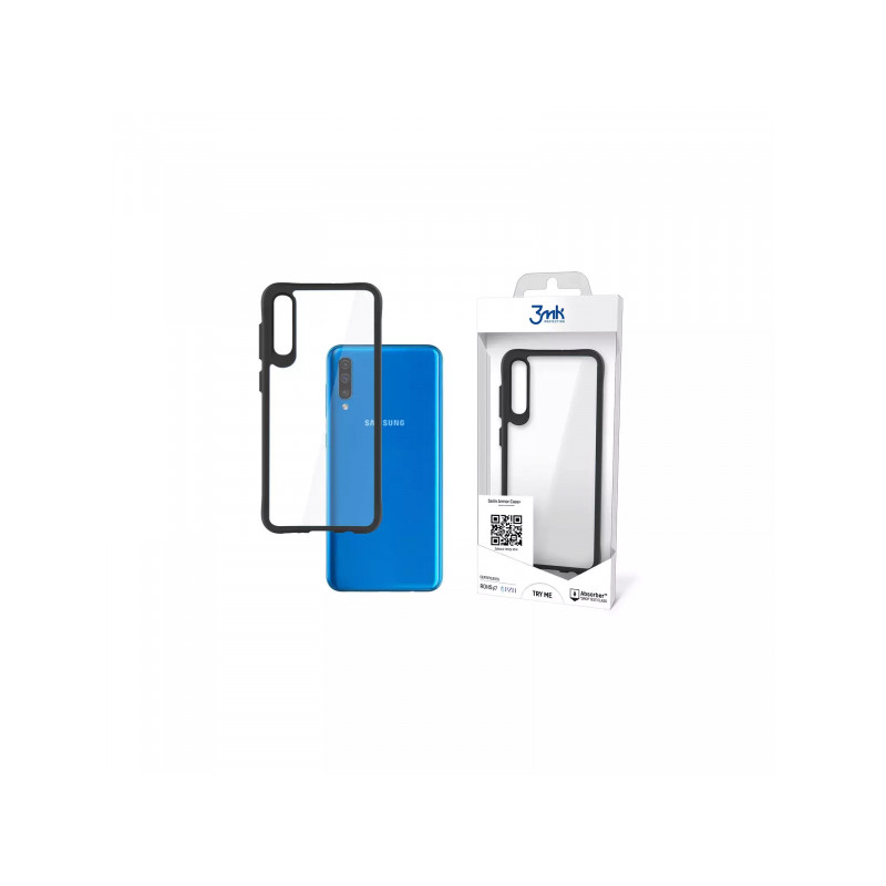 Nutitelefoni tagakaas Samsung Galaxy A30S / A50 / A50S Satiinsoomuskott + Must, Läbipaistev