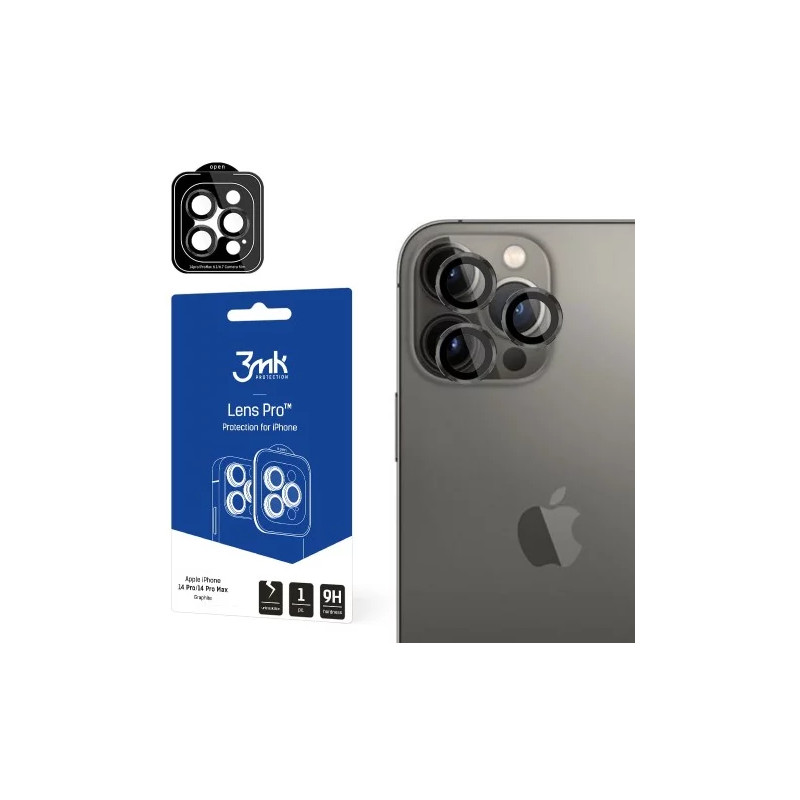 Viedtālruņa kameras aizsargstikls Apple iPhone 14 Lens Pro Grafīta